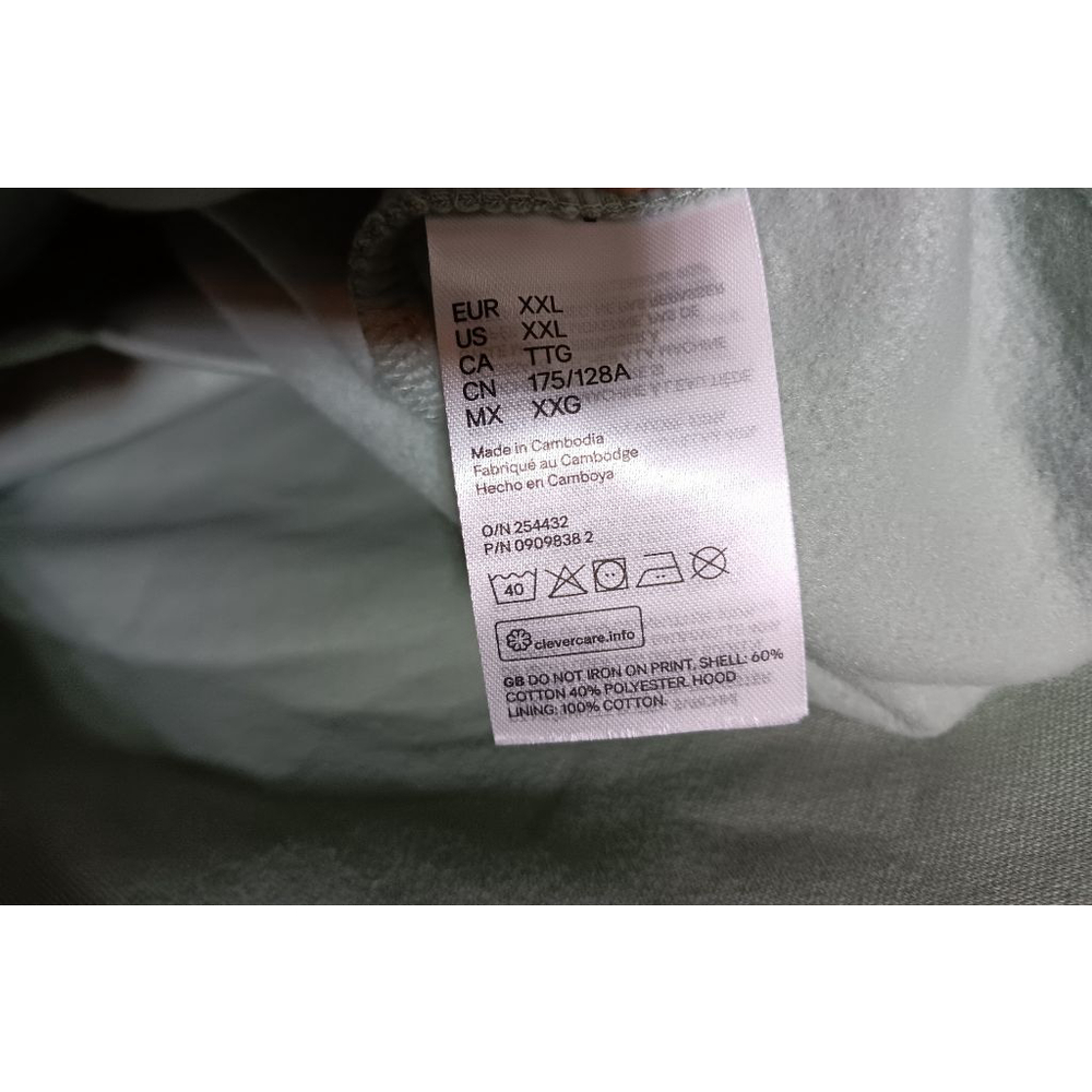 H&M Licensed Disney Sage Green Kangaroo Pocket Felt Mickey Mouse Logo Hoodie - Picture 8 of 12